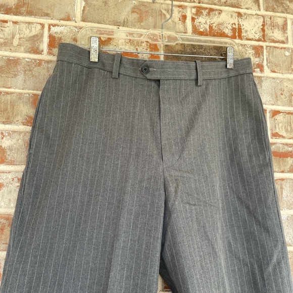 John W. Nordstrom Gray Striped Smartcare Men’s Slacks - Picture 2 of 9